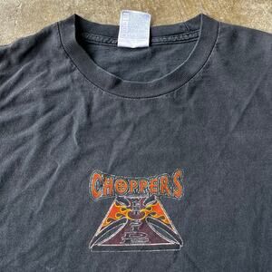 VINTAGE WEST SIDE CHOPPERS SHIRT COAST FADER BLACK RED FLAMES BIKER MENS XL 00S